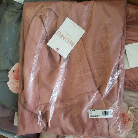 Show Me Your Mumu Godshaw Goddess Gown Rustic Mauve Crisp Bridesmaids Dress - Picture 5 of 6